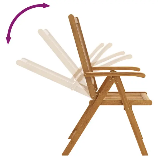 Kokkupandavad akaatsiapuidust aiatoolid, pruun, reguleeritava seljatoega, 3 tk – 9