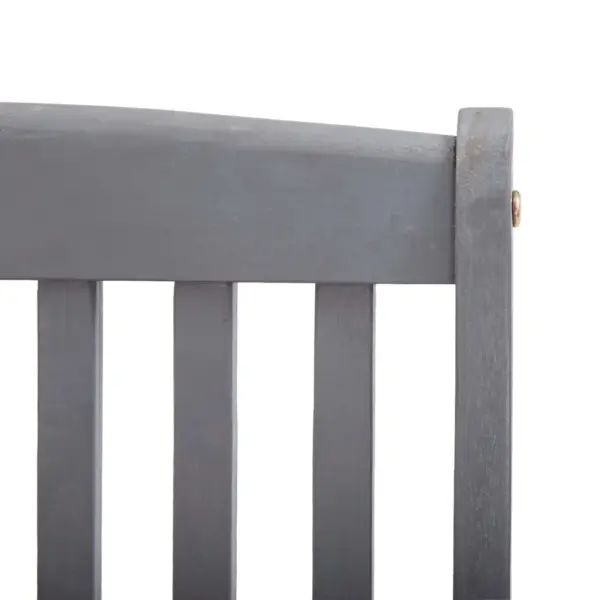 Kokkupandavad hallid akaatsiapuidust aiatoolid patjadega, 2 tk, veinipunased padjad – 7