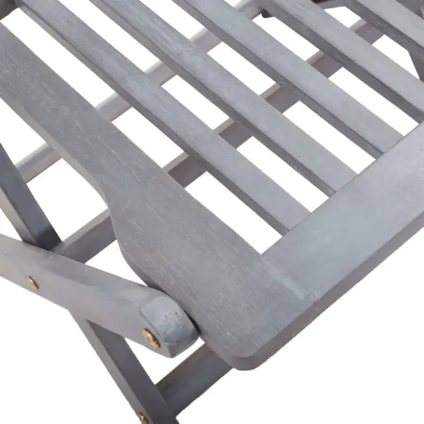 Kokkupandavad akaatsiapuidust aiatoolid roheliste patjadega, hall pestud, 2 tk, 44 x 50 x 88 cm – 6