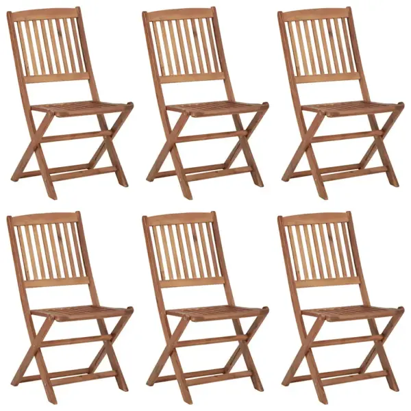 Kokkupandavad akaatsiapuidust aiatoolid hallide patjadega, 6 tk, 44 x 50 x 88 cm – 2