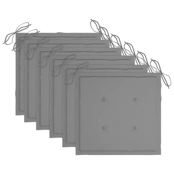 Kokkupandavad akaatsiapuidust aiatoolid hallide patjadega, 6 tk, 44 x 50 x 88 cm – 9