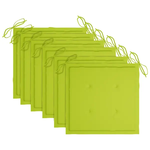 Kokkupandavad akaatsiapuidust aiatoolid patjadega, 6 tk, erkrohelised, 54 x 57 x 91 cm – 9