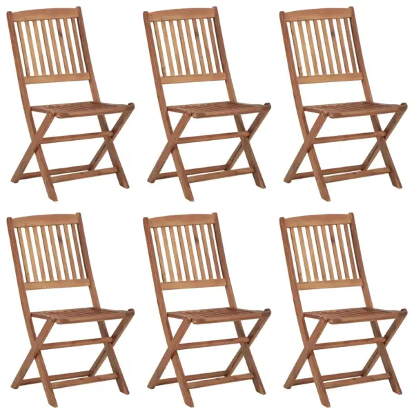 Kokkupandavad akaatsiapuidust aiatoolid patjadega, 6 tk, pruun, 48,5 x 57 x 91 cm – 2