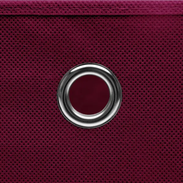 Kokkupandavad kangast hoiukastid metallist aasaga, 10 tk, tumepunane, 32 x 32 x 32 cm – 4