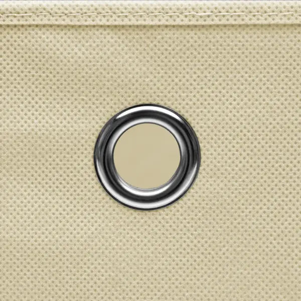 Kokkupandavad hoiukastid kaantega, 4 tk, kreemjasvalge mittekootud kangas, 32 x 32 x 32 cm – 5