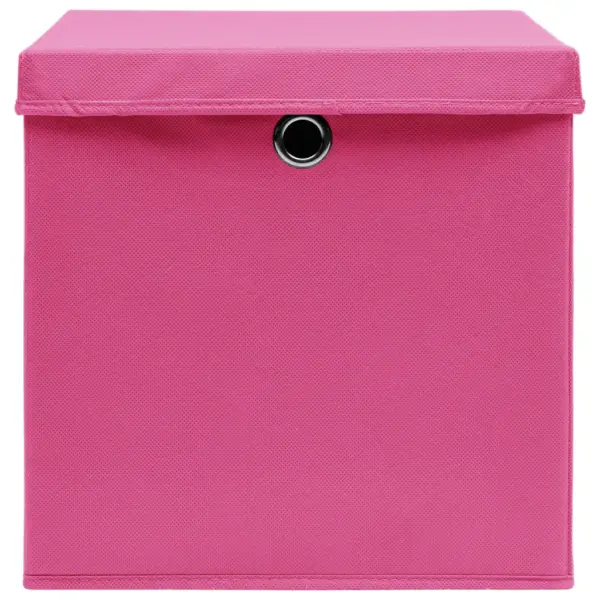 Kokkupandavad kaanega hoiukastid, 4 tk, roosa, 28 x 28 x 28 cm – 4