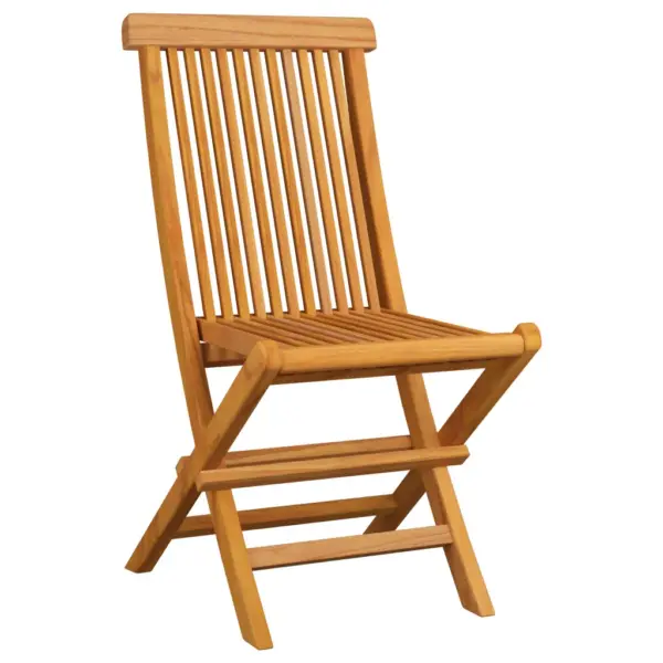Kokkupandavad tiigipuust aiatoolid halliruuduliste istmepatjadega, 4 tk, 47 x 60 x 89 cm – 3