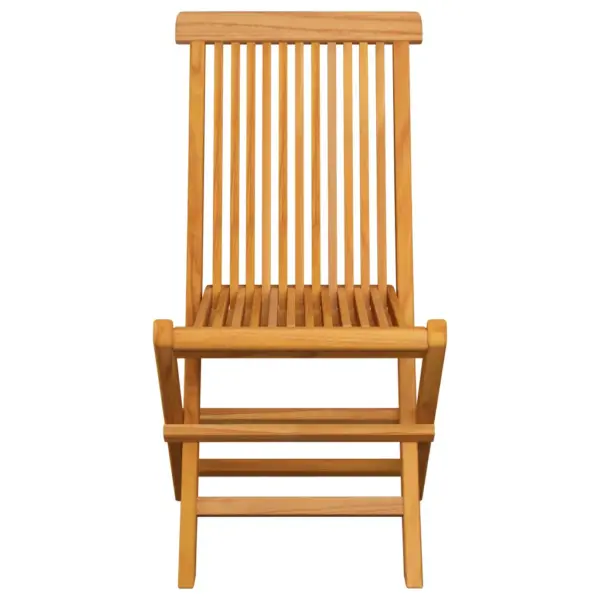 Kokkupandavad tiigipuust aiatoolid halliruuduliste istmepatjadega, 4 tk, 47 x 60 x 89 cm – 4