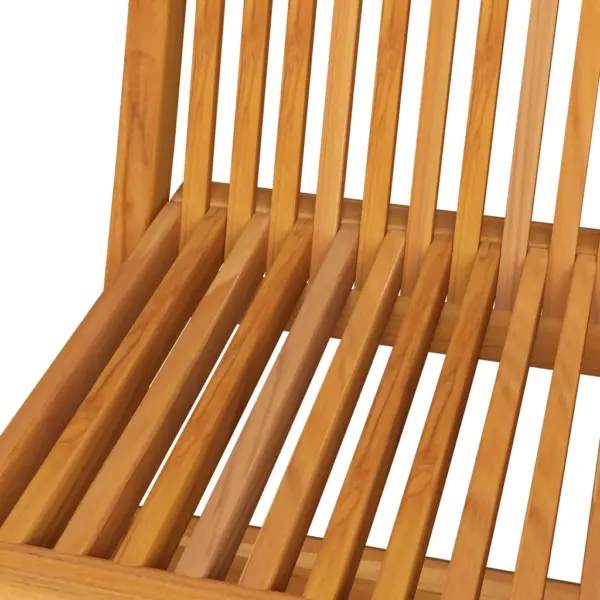 Kokkupandavad tiigipuust aiatoolid halliruuduliste istmepatjadega, 4 tk, 47 x 60 x 89 cm – 5