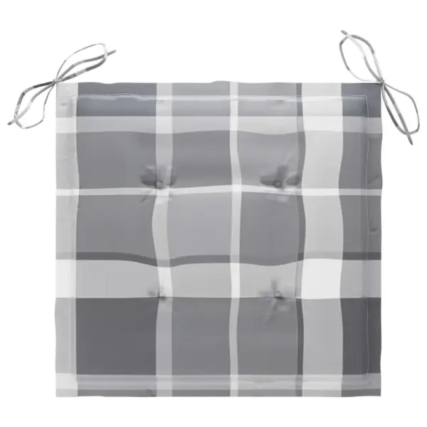 Kokkupandavad tiigipuust aiatoolid halliruuduliste istmepatjadega, 4 tk, 47 x 60 x 89 cm – 7