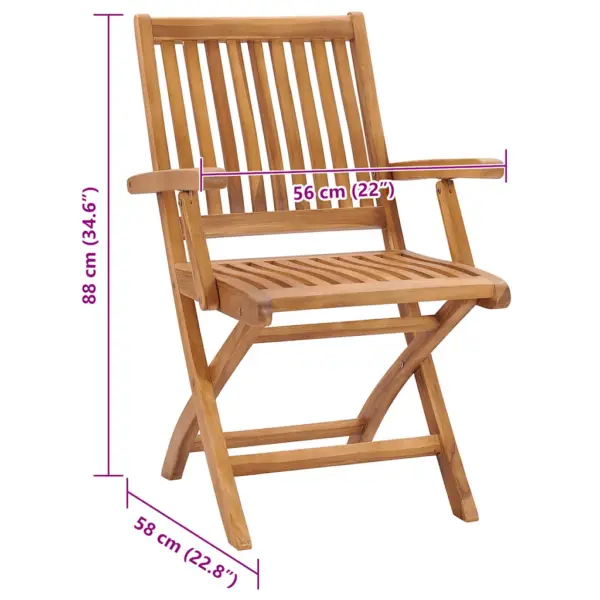 Kokkupandavad tiigipuust aiatoolid hallide patjadega, 4 tk – 11