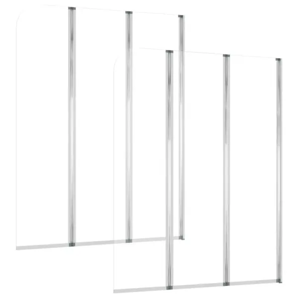 Kokkupandavad vanniseinad, 2 tk, karastatud klaas, hõbedane, 104 x 130 cm – 2