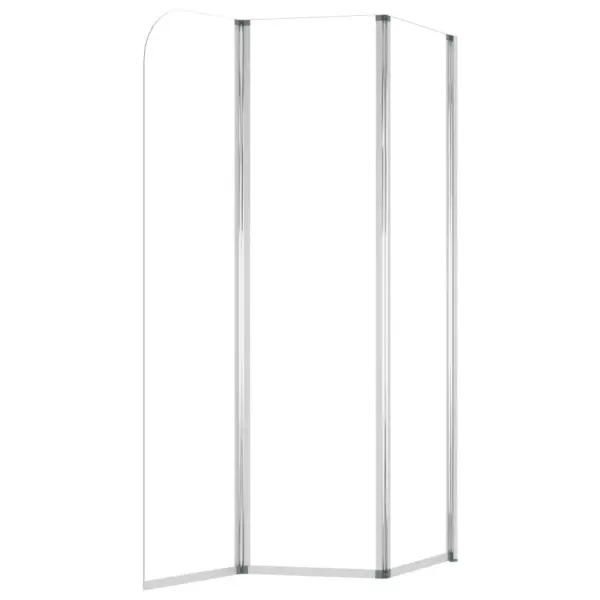 Kokkupandavad vanniseinad, 2 tk, karastatud klaas, hõbedane, 104 x 130 cm – 9