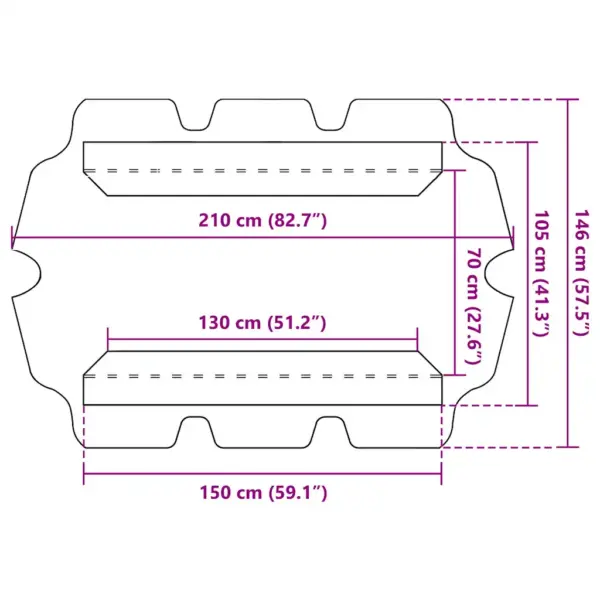 Aiakiige asenduskatus, kollane vetthülgav PVC-kattega polüester, 150/130 x 105/70 cm – 8