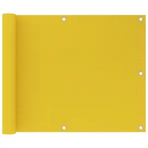 Rõdusirm privaatsuse loomiseks, kollane HDPE, 75 x 600 cm