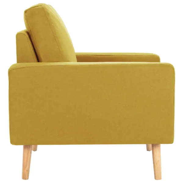 Kollane kangast tugitool puitjalgadega, 77 x 71 x 80 cm – 4