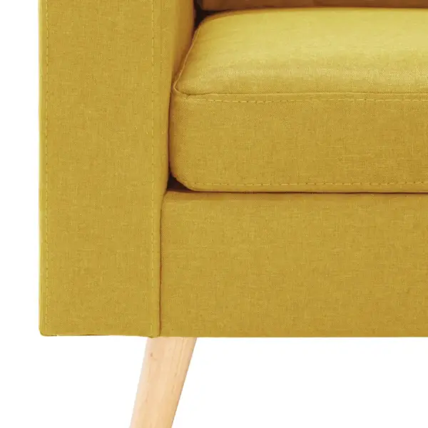 Kollane kangast tugitool puitjalgadega, 77 x 71 x 80 cm – 6
