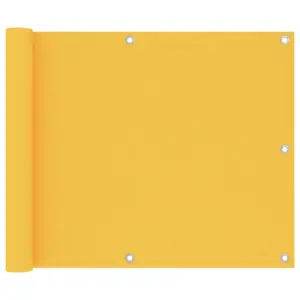 Rõdusirm privaatsuse ja tuulekaitseks, kollane, 75 x 600 cm, PU-kattega oxford-kangas