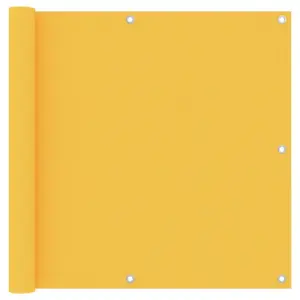 Veekindel rõdusirm privaatsuseks, kollane, 90 x 600 cm, PU-kattega oxford-kangas