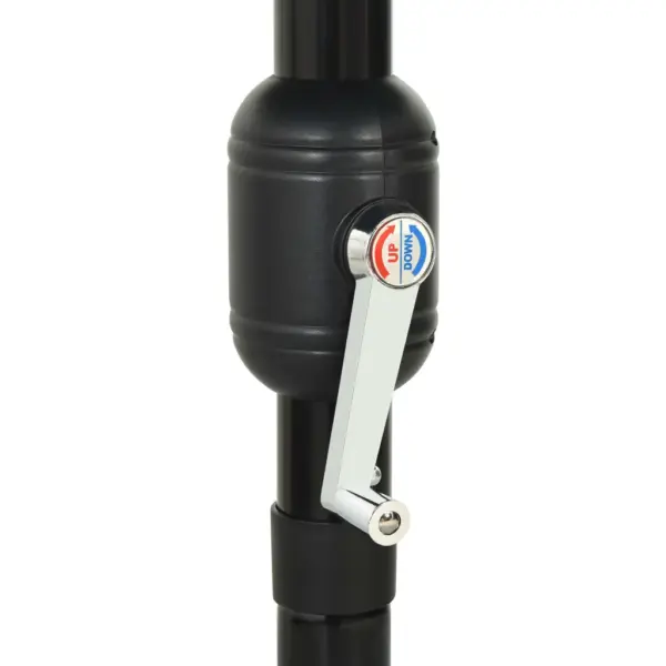 Kolmekihiline aia päikesevari vända ja kaldefunktsiooniga, liivakarva, alumiiniumpostiga, 3,5 m – 7