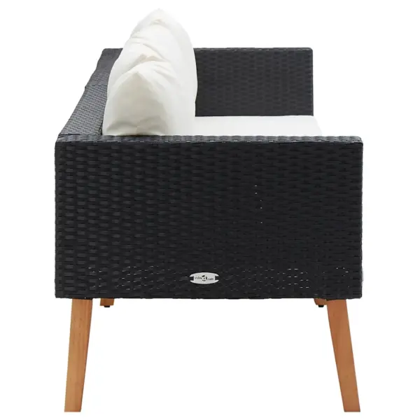 Kolmekohaline aiadiivan patjadega, must polürotang, kreemjasvalged padjad, 218 cm – 6