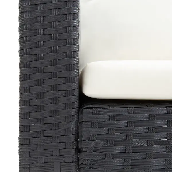 Kolmekohaline aiadiivan patjadega, must polürotang, kreemjasvalged padjad, 218 cm – 8