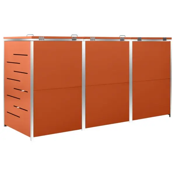 Kolmele prügikastile kuur 207 x 77,5 x 112,5 cm, oranž, roostevaba teras – 7