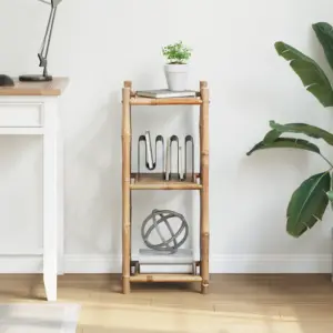 Kolmetasandiline kandiline bambusriiul, pruun, 35 x 35 x 81 cm