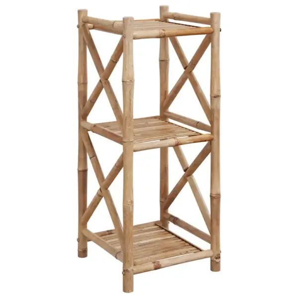 Kolmetasandiline kandiline bambusriiul, pruun, 35 x 35 x 81 cm – 2