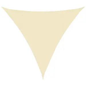 Kolmnurkne HDPE päikesepuri 4 x 4 x 4 m, kreemjasvalge, 160 g/m²