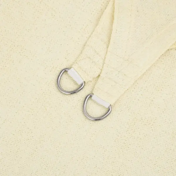 Kolmnurkne HDPE päikesepuri 4 x 4 x 4 m, kreemjasvalge, 160 g/m² – 5