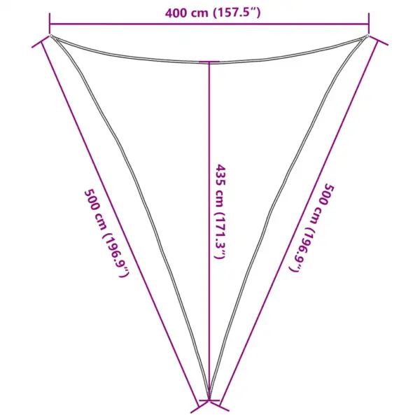 Kolmnurkne HDPE päikesepuri, oranž, 4 x 5 x 5 m, 160 g/m² – 10