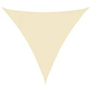 Kolmnurkne päikesepuri HDPE-st, kreemjasvalge, 3 x 3 x 3 m, 90% UV-kaitsega