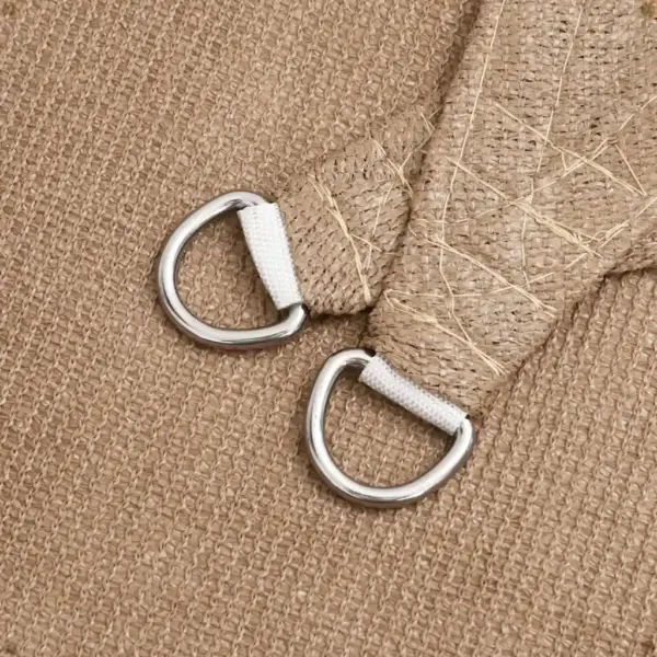 Kolmnurkne HDPE päikesepuri, pruunikashall, 3,6 x 3,6 x 3,6 m, 160 g/m² – 5