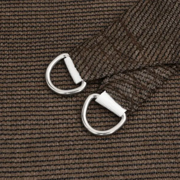 Kolmnurkne HDPE päikesepuri, pruun, 4 x 4 x 4 m, 160 g/m² – 5