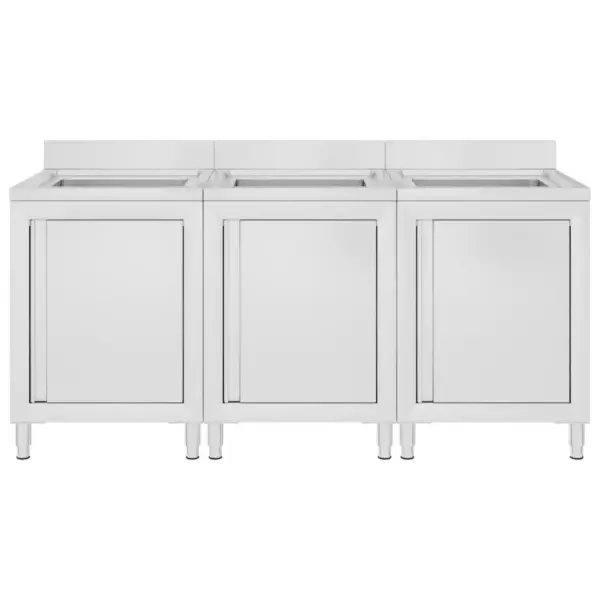 Roostevabast terasest kommertsköögi valamukapid, 3 tk, 180 x 60 x 95–96 cm – 2