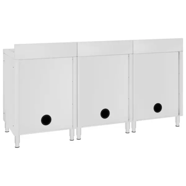 Roostevabast terasest kommertsköögi valamukapid, 3 tk, 180 x 60 x 95–96 cm – 4