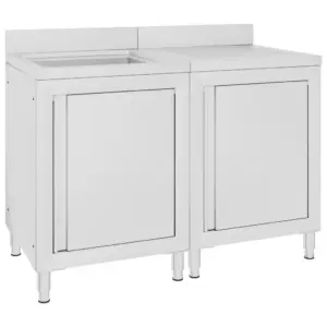 Roostevabast terasest kommertsköögi valamukomplekt, valamukapp ja äravoolukapp, 120 x 60 x 96 cm