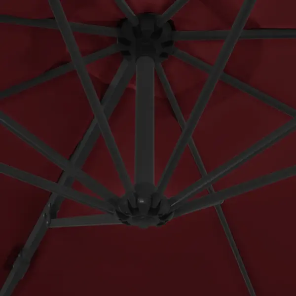 Konsooltüüpi aia päikesevari teraspostiga, bordoopunane, 300 cm – 6