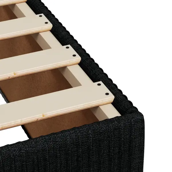 Üheinimese kontinentaalvoodi madratsi ja kattemadratsiga, LED-valgustusega, must kangas, 100 x 200 cm – 13