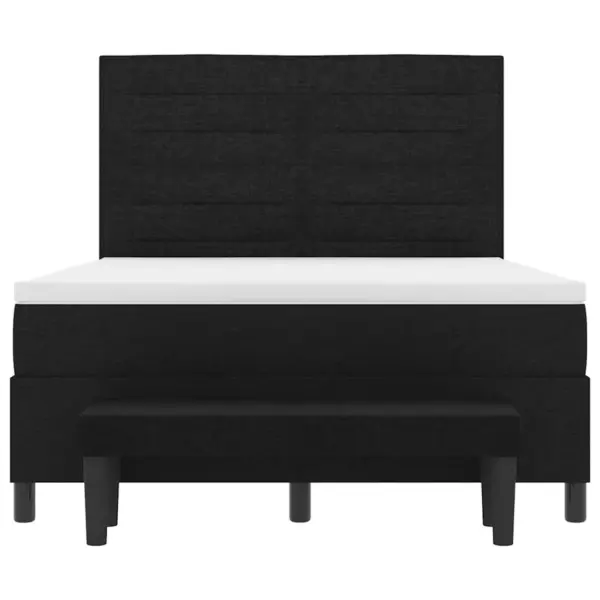 Kontinentaalvoodi madratsi ja kattemadratsiga, must kangas, reguleeritava peatsiga, 140 x 190 cm – 8