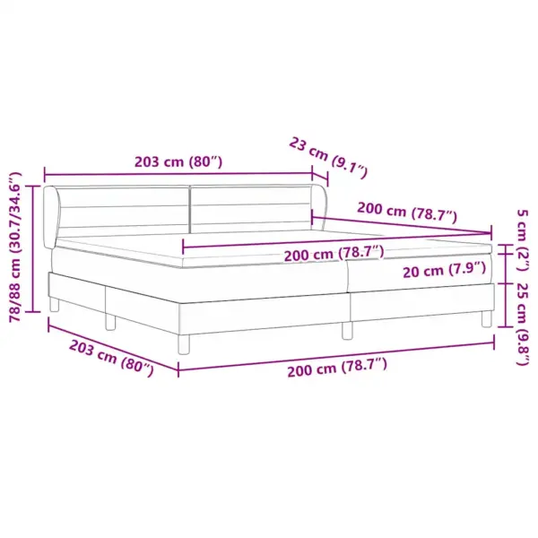 Kontinentaalvoodi madratsi ja kattemadratsiga, kreem, 200 x 200 cm, kangaspolster, reguleeritava kõrgusega peats, tehispuidu ja männipuidu raam – 12