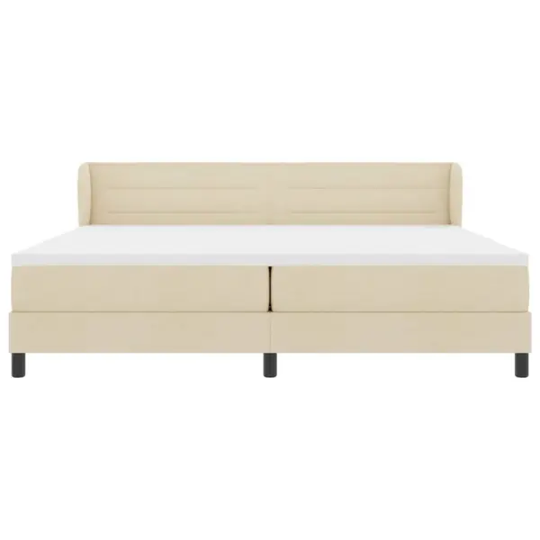 Kontinentaalvoodi madratsi ja kattemadratsiga, kreem, 200 x 200 cm, kangaspolster, reguleeritava kõrgusega peats, tehispuidu ja männipuidu raam – 7