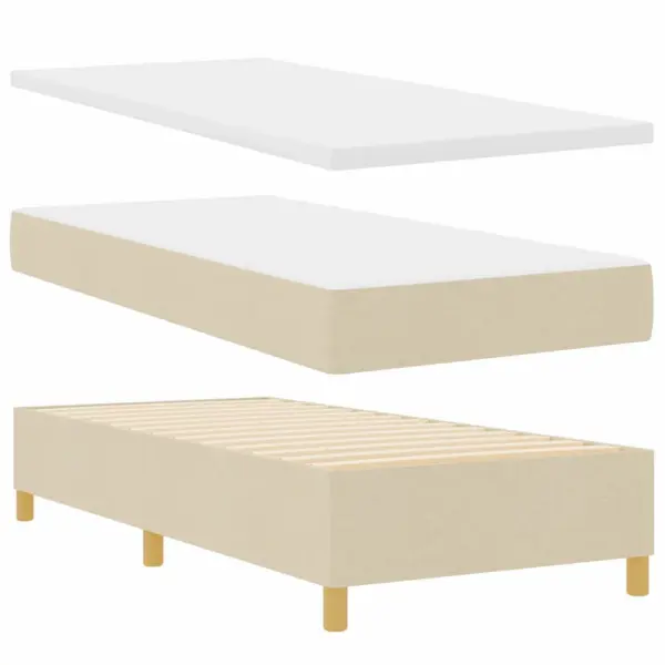 Ühe inimese kontinentaalvoodi reguleeritava peatsiga, kreemjas kangas, madratsi ja kattemadratsiga, 90 x 190 cm – 5