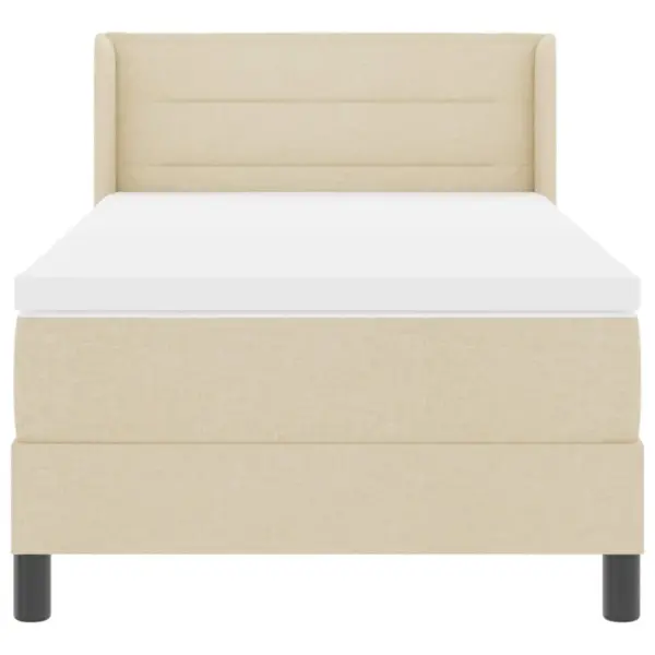 Ühe inimese kontinentaalvoodi madratsi ja kattemadratsiga, kreemjas polüesterkangas, 90 x 190 cm – 7