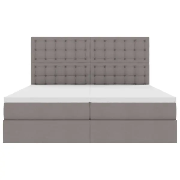 180 x 200 cm kontinentaalvoodi LED-ribaga peatsi ja panipaigaga, pruunikashall kangas – 12