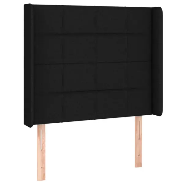 Ühe inimese kontinentaalvoodi madratsi, kattemadratsi ja LED-valgusega, must kangas, 90 x 190 cm – 7