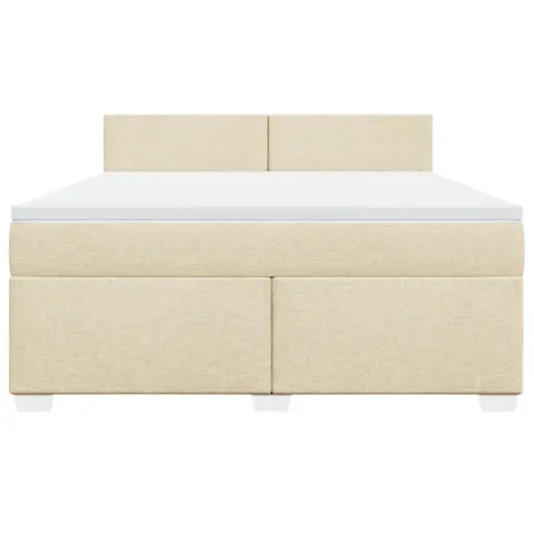 Kontinentaalvoodi LED-valgustusega, kreemjas kangas, 180 x 200 cm, madratsi ja kattemadratsiga – 6