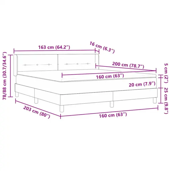 Kontinentaalvoodi madratsi ja peatsiga, must polüester, 160 x 200 cm – 12