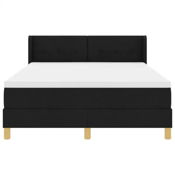 Kontinentaalvoodi madratsi ja peatsiga, must polüester, 160 x 200 cm – 7